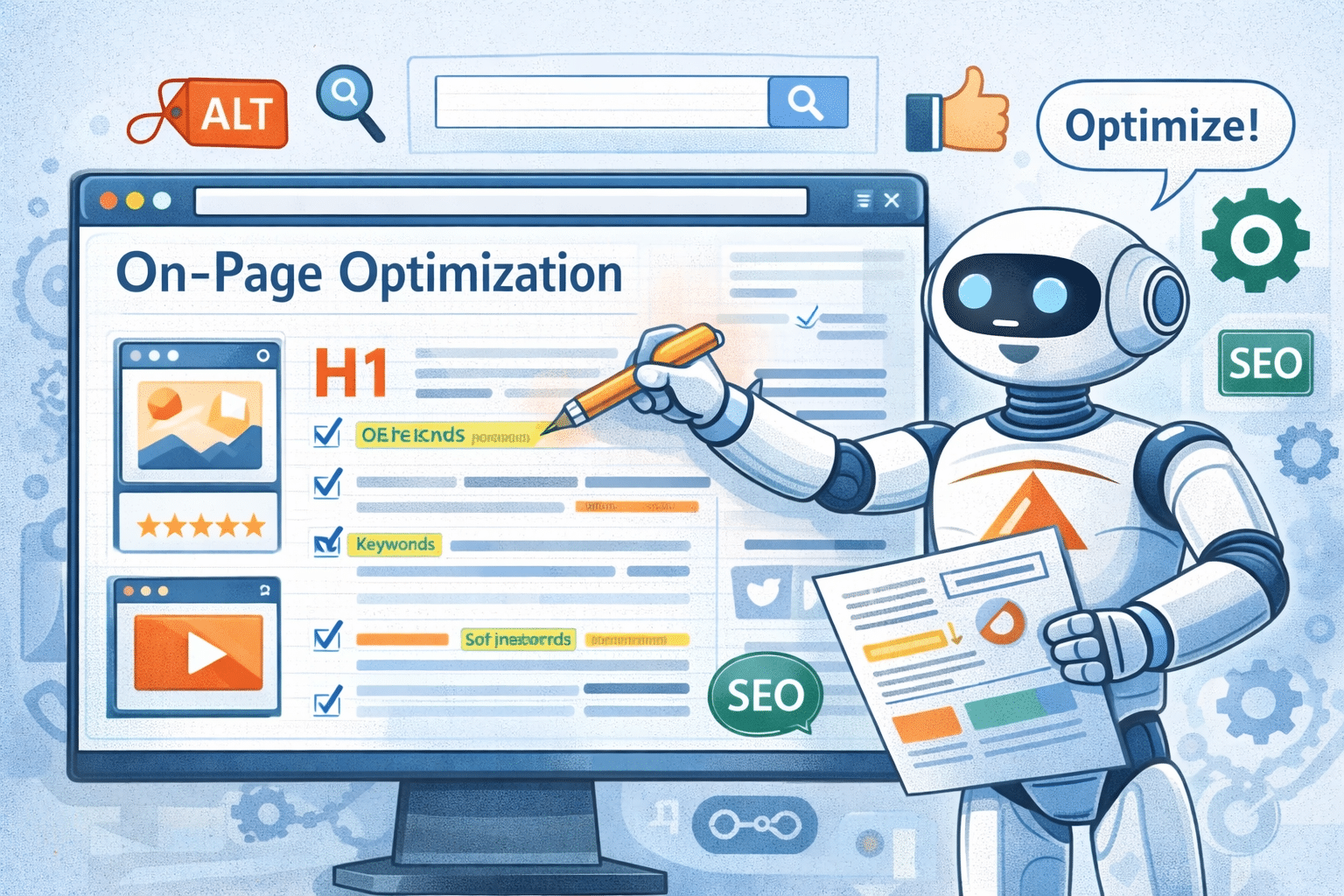 Robot optimizing a webpage layout
