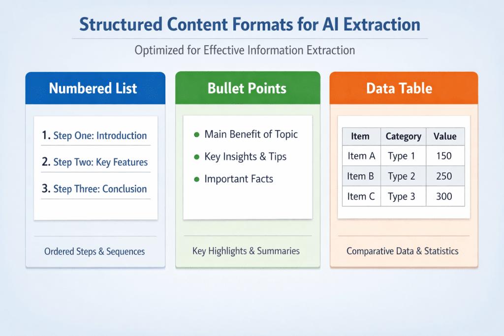 structured content formats for AI extraction